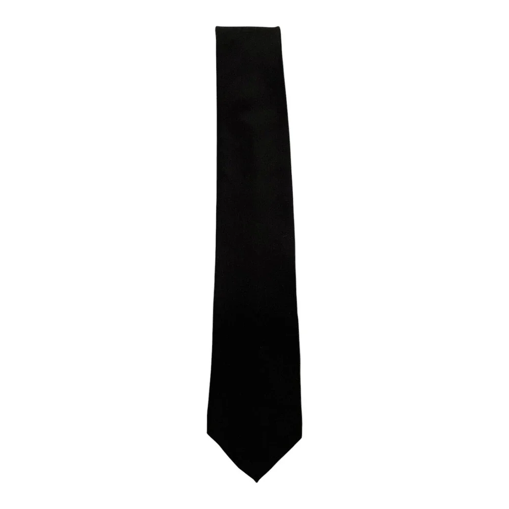 Vintage Savile Row Men's Classic Neck Tie Black 100% Imported Silk Made In Spain